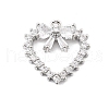 Brass Micro Pave Clear Cubic Zirconia Pendants KK-K371-29A-P-1