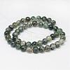 Natural Moss Agate Beads Strands G-F342-02-6mm-2