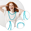 FIBLOOM 3Pcs 3 Style Synthetic Turquoise Oval & Nugget & Round Beaded Necklaces Set for Women NJEW-FI0001-04-3