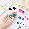 FIBLOOM 10 Pairs 10 Style Alloy 3D Flower Stud Earrings EJEW-FI0001-92-3