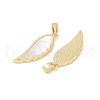 Brass Pave Natural White Shell Pendants KK-R213-02G-02-2