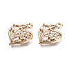 Brass Micro Pave Clear Cubic Zirconia Pendants KK-S359-140-RS-3