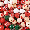 140Pcs 7 Styles Painted Natural Wood European Beads WOOD-TA0001-65-14