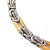 201 Stainless Steel Byzantine Chain Bracelets BJEW-B078-138GP-2