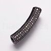 Brass Micro Pave Cubic Zirconia Tube Beads ZIRC-E143-22B-1