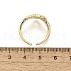 Brass Micro Pave Clear Cubic Zirconia Cuff Rings for Women RJEW-G347-08G-5