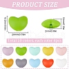 SUNNYCLUE 40Pcs 10 Colors Heart Silicone Beads for Keychain Making Cute Silicone Beads Bulk Silicone Bead Kit for Jewelry DIY Craft Making SIL-SC0001-95-2
