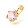 Brass Micro Pave Cubic Zirconia Charms KK-D356-05D-G-2