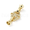 Rack Plating Brass Pave Clear Cubic Zirconia Fold Over Clasps KK-M265-11G-2