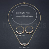 Brass Faceted Round Beaded Pendant Necklaces & Hoop Earrings for Women FS-WG48F31-01-4