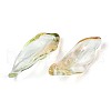 Baking Painted Transparent Glass Pendants DGLA-N014-02C-2