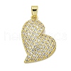 Rack Plating Brass Micro Pave Clear Cubic Zirconia Pendants KK-E114-05G-1