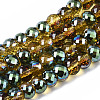 Electroplate Transparent Glass Beads Strands EGLA-Q125-005-4