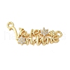 Brass Micro Pave Clear Cubic Zirconia Links KK-D357-03C-G-1