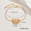 Brass Micro Pave Clear Cubic Zirconia Flower Link Bracelets NB2954-5
