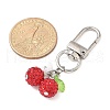 Polymer Clay Rhinestone Cherry Pendant Decorations HJEW-JM03268-01-3