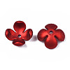 Rubberized Style Opaque Acrylic Bead Caps ACRP-T010-03-3