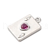 Brass Micro Pave Cubic Zirconia Charms KK-F895-15P-2