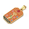 Ion Plating(IP) 304 Stainless Steel Enamel Pendants STAS-Q003-01G-012-3