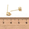 Rack Plating Brass with Cubic Zirconia Heart Stud Earring Findings KK-G488-01G-3
