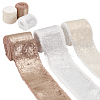 ARRICRAFT 3 Colors Hot Stamping Polyester Frayed Ribbons SRIB-AR0001-20-1