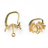 Brass Hoop Earring Findings with Latch Back Closure KK-N233-375-5