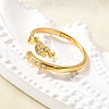 Heart 925 Sterling Silver Cubic Zirconia Cuff Rings for Women RJEW-S631-03G-2