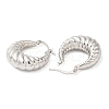 Brass Croissant Hoop Earrings for Women EJEW-K248-08P-2