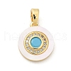 Brass Micro Pave Cubic Zirconia Pendents KK-M303-02G-03-1