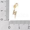 Rack Plating Brass Micro Pave Clear Cubic Zirconia Charms KK-Z060-14G-3