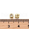 Flat Round Brass Micro Pave Clear Cubic Zirconia Slede Charms KK-C106-11G-3