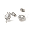 Rack Plating Brass Oval Stud Earrings Findings EJEW-H004-06P-2
