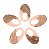 Opaque Resin & Walnut Wood Pendants RESI-S389-005A-C02-1