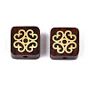 Natural Sandalwood Mala and Brass Finding Beads WOOD-T032-33A-1