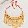 Vintage Brass Geometric Tassel Pendant Statement Bib Necklaces for Women Wedding Party JI8028-3