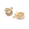 Brass Micro Pave Clear Cubic Zirconia Pendants KK-A259-21G-2