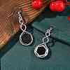 Hexagon Natural Obsidian Dangle Earrings EJEW-K298-01P-08-2