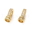 Rack Plating Brass Micro Pave Clear Cubic Zirconia Fold Over Clasps KK-E080-02G-2