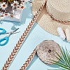 GOMAKERER about 10.5~11 yards Ethnic Style Polycotton Jacquard Leaf Ribbons OCOR-GO0001-15D-5