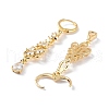 Rack Plating Golden Brass Dangle Leverback Earrings EJEW-A030-01A-G-2