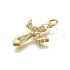 Brass Micro Pave Cubic Zirconia Pendants KK-Z100-40G-01-2