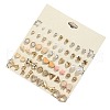 30Pairs Alloy & Plastic Imitation Pearl & Rhinestone Stud Earring Sets WGF62EF-07-2