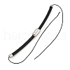Black Braided Leather Cord Bracelet Making MAK-F037-01P-2