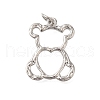 Hollow Bear Rack Plating Brass Pendants KK-I716-04P-1