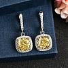 925 Sterling Silver Micro Pave Cubic Zirconia Dangle Hoop Earrings EJEW-F371-01A-02-1