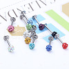 316 Surgical Stainless Steel Rhinestone Round Ball Threadless Labrets WG0410F-11-2