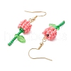 Grade A Round Glass Seed Beads Flower Dangle Earrings EJEW-MZ00451-03-4