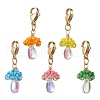 Teardrop Jellyfish Glass Seed & Glass Pendant Decorations HJEW-MZ00237-1