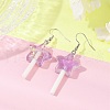 2 Pairs 2 Colors Star Resin Imitation Lollipop Dangle Earrings EJEW-JE06358-3