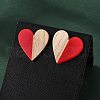 Resin & Wood Stud Earrings EJEW-N017-002A-3
